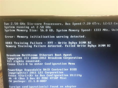Dell PowerEdge R720xd DDR3 training failure .